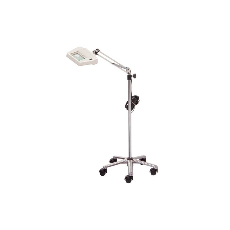 Lámpara de Wood con pie rodable en aluminio o PVC - luz negra -  ultravioleta de diagnóstico