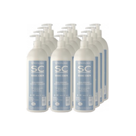 Basic Crem, 5 x 1000 ml de crema de masaje neutra con dosificador (SC-522RC)