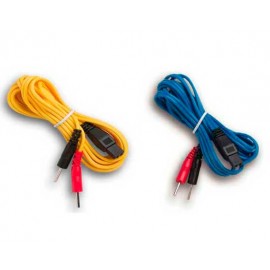 Pareja de cables para electroestimuladores MIO-Care. (azul+amarillo)
