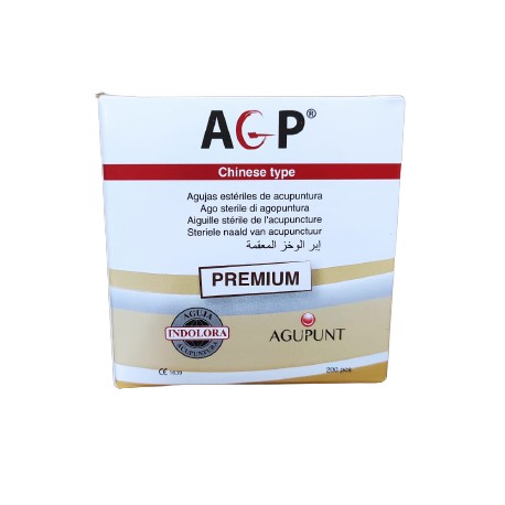 Aguja AGP PREMIUM 200ud (mango plata envase papel individual)